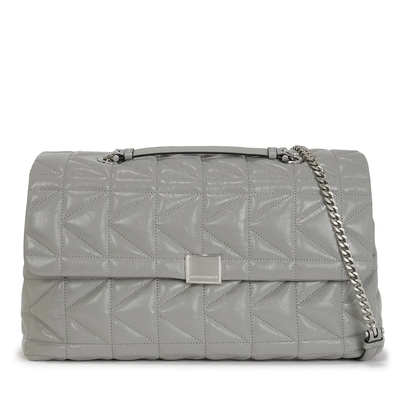 Karl Lagerfeld Shopper K/KUILT GLÄNZENDE GROSSE SCHULTERTASCHE grau