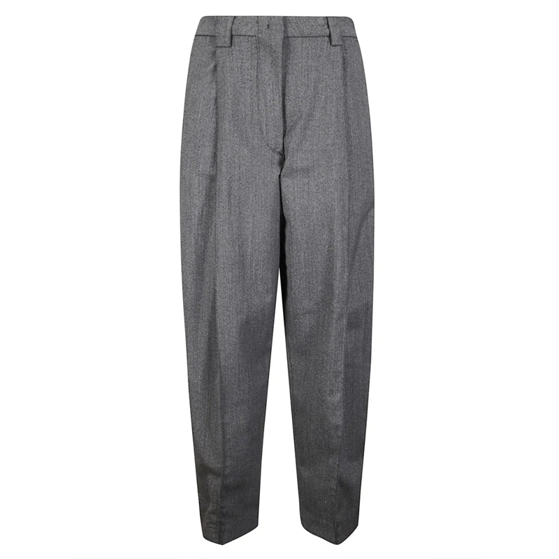 THE LATEST  Dark Grey Wool Blend Trousers Grey