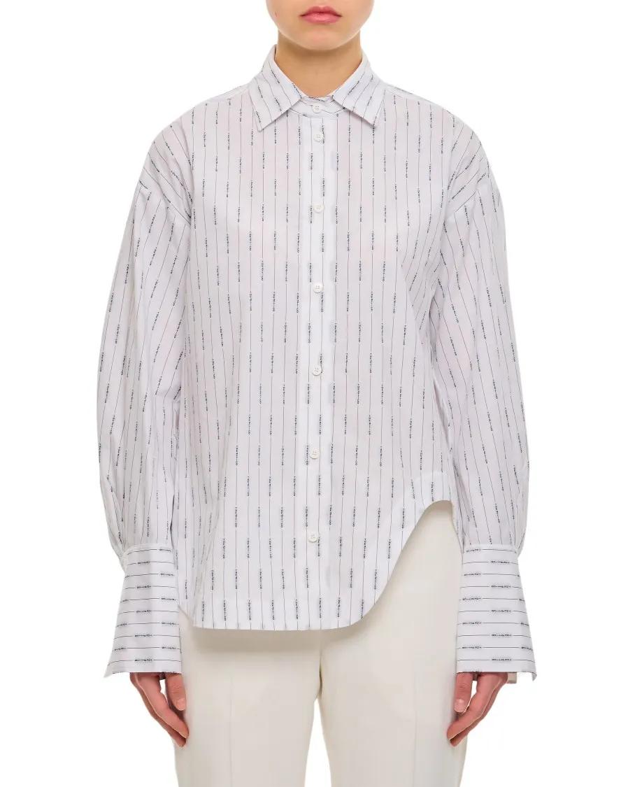 The Attico - Eliza Jacquard Logo Cotton Shirt - Größe 42 - weiß