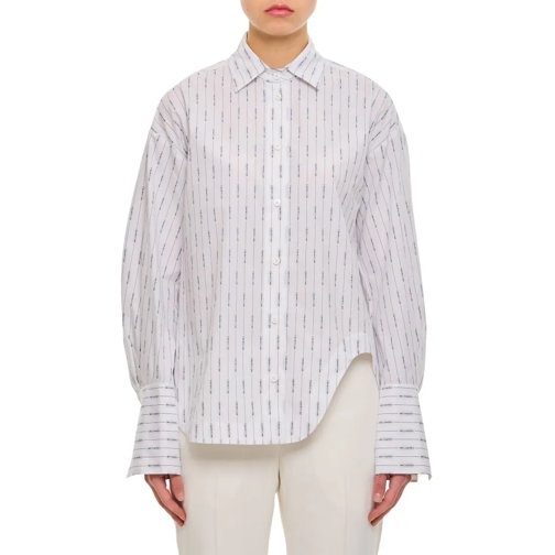 The Attico Eliza Jacquard Logo Cotton Shirt White Shirts