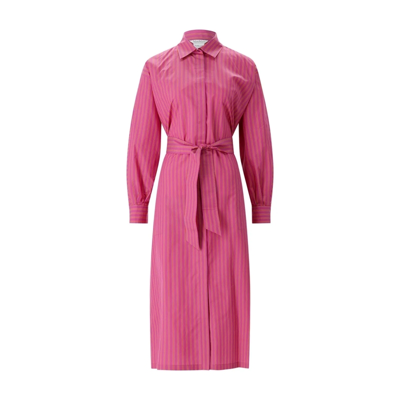 Max Mara Maxikleid Gestreiftes Blusenkleid Lord pink