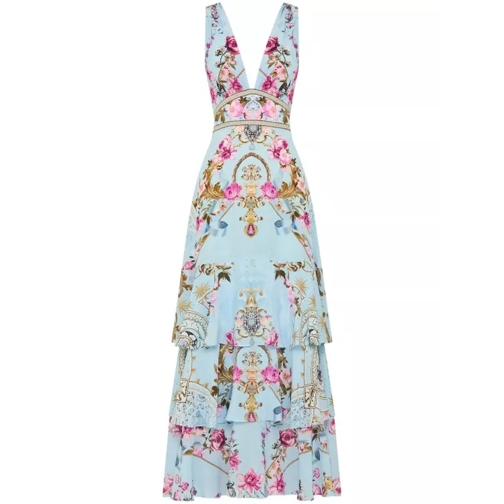 Camilla Floral-Print Multicolor Maxi Dress Blue Maxikleider