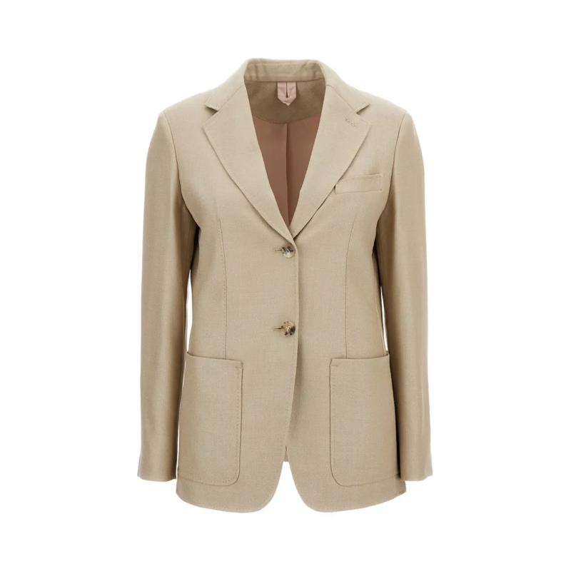 Max Mara Blazer Single-Breasted 'Pesche' Jacket Neutrals