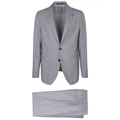 Tagliatore Pinstripe Double-Breasted Suit Grey 