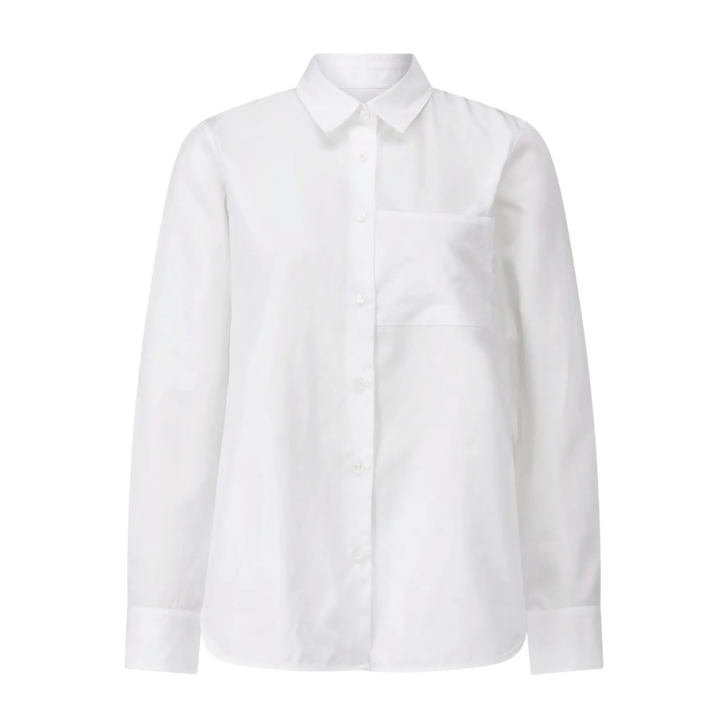 Lis Lareida Hemdbluse aus Baumwolle Weiß