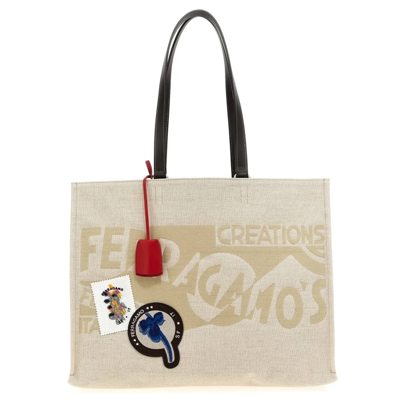 Salvatore Ferragamo Fourre-tout 'Tote Bag L' Shopping Bag Neutrals