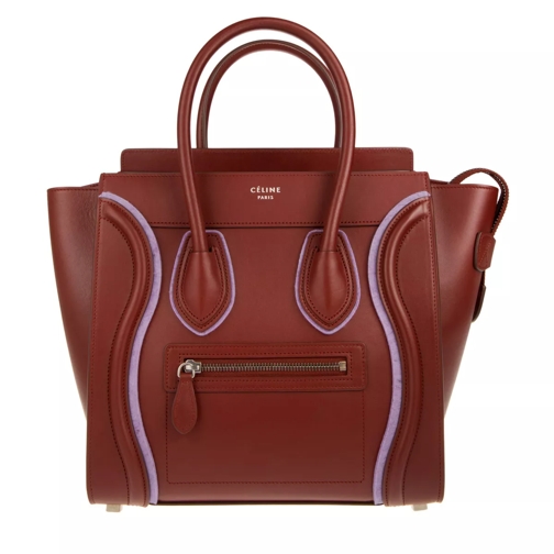 Celine Luggage Tote Bag Felt Micro Merlot Rymlig shoppingväska