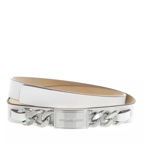 MICHAEL Michael Kors Non-Reversible Waist Belt With Chain Detail Optic White Ceinture de taille
