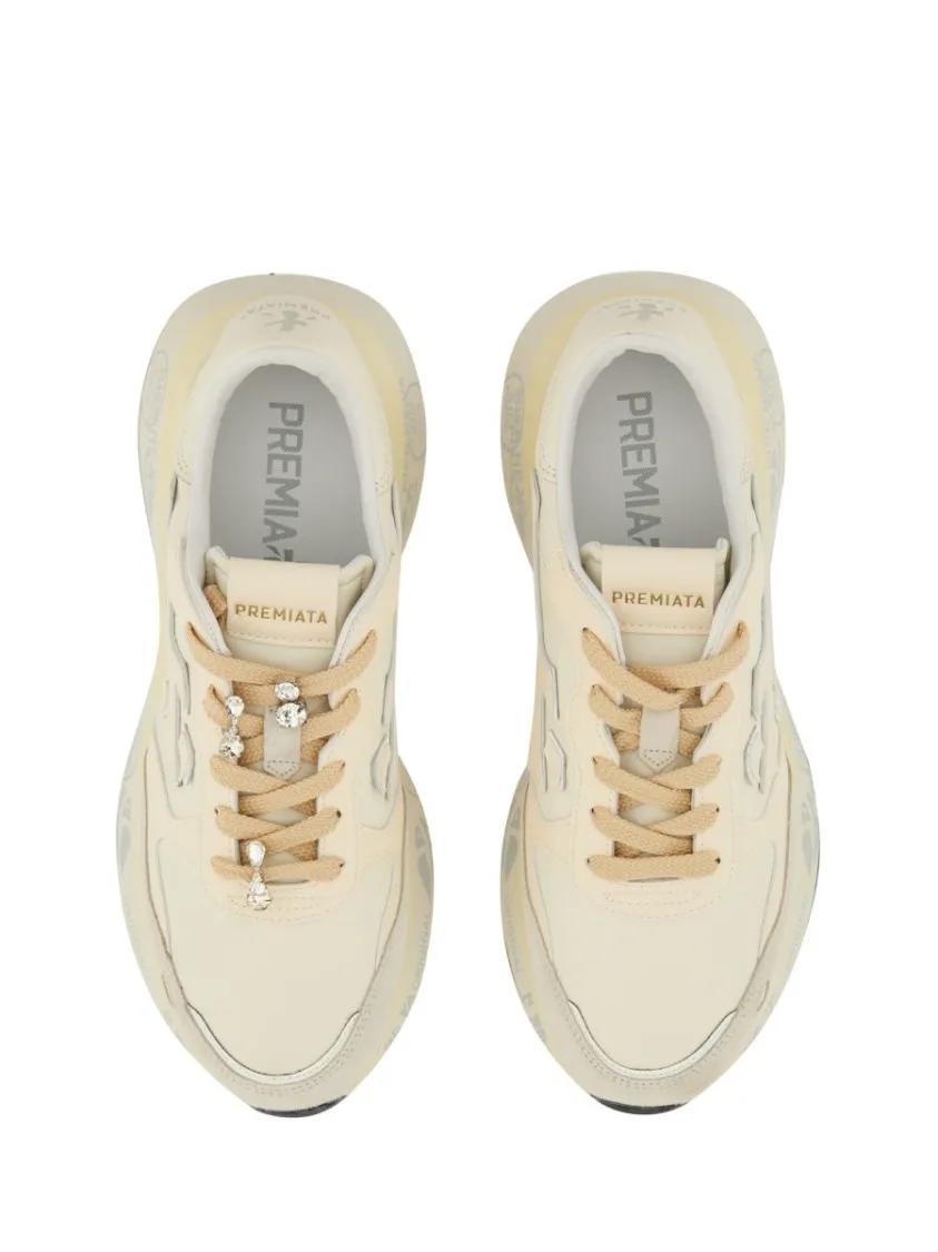 Thumbnail - Premiata Low-Top Sneaker - Light Beige Calf Leather Low-Top Sneakers With Met - Gr. 38 (EU) - in Beige - für Damen