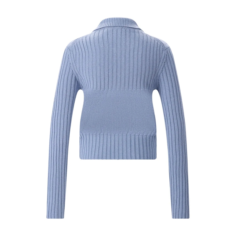 Victoria Beckham Jacke Strickjacke aus Merinowoll-Kaschmir-Mix blau(Image 2)