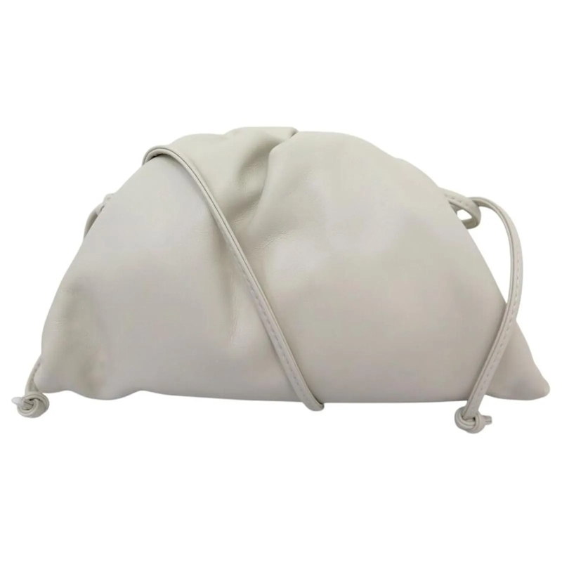 Bottega Veneta Clutch NEUE HANDTASCHE BOTTEGA VENETA MINI POUCH LEDER CR weiß