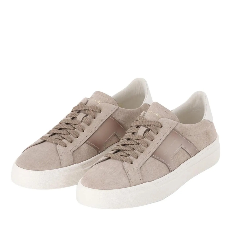 Santoni Schnürschuhe Sneaker aus Leder beige(Image 2)