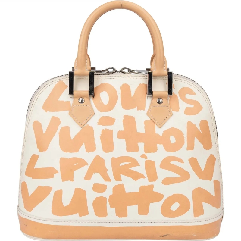 Louis Vuitton Tote Louis Vuitton Limited Graffiti Alma MM Handbag weiß