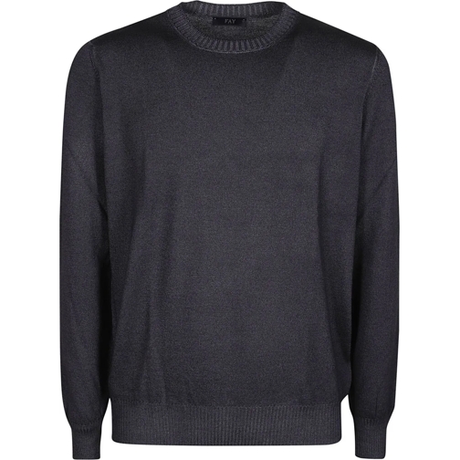 Fay  Round Neck Sweater Black schwarz