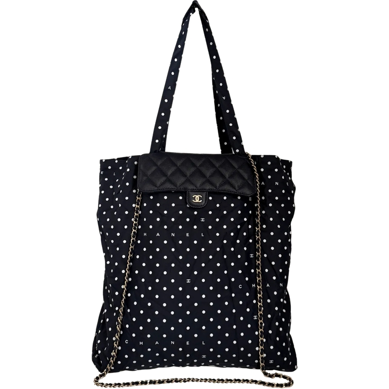 Chanel Shopper Chanel Quilted Foldable Chain Tote Bag Caviar with blau