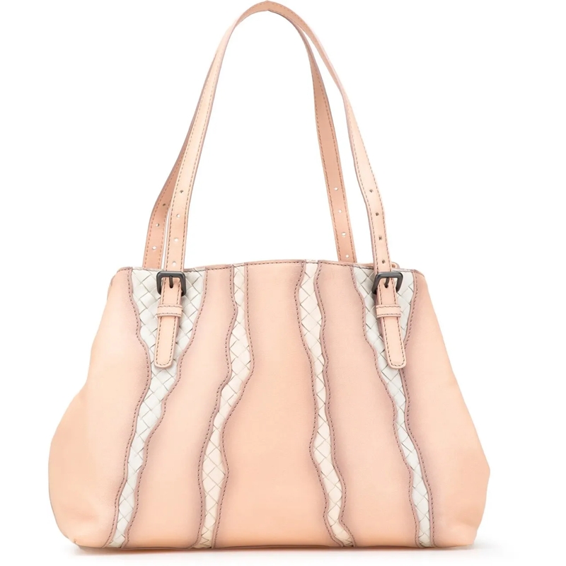 Bottega Veneta Shopper Medium Nappa Intrecciato Glimmer Tote rose