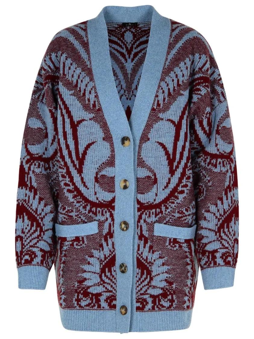 Etro - Multicolor Wool Cardigan - Größe 42 - bunt