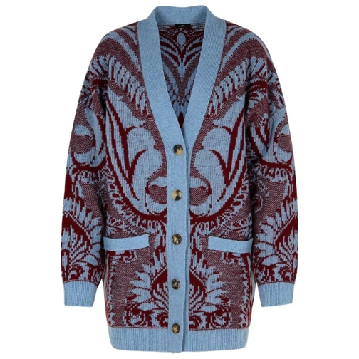 Etro Multicolor Wool Cardigan Multicolor Strickjacke