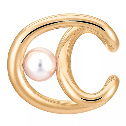 Charlotte Chesnais Initial Cuff D'Oreille Perle Earrings Yellow Gold Oorsteker