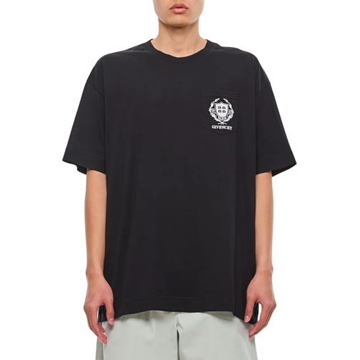 Givenchy T-Shirts Casual Short Sleeve Front Pocket Base Black