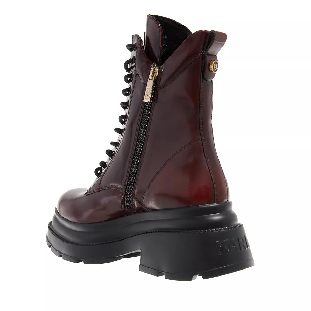 Karl Lagerfeld Danton Mono Mid Lace Boot Wine Lace up Boots