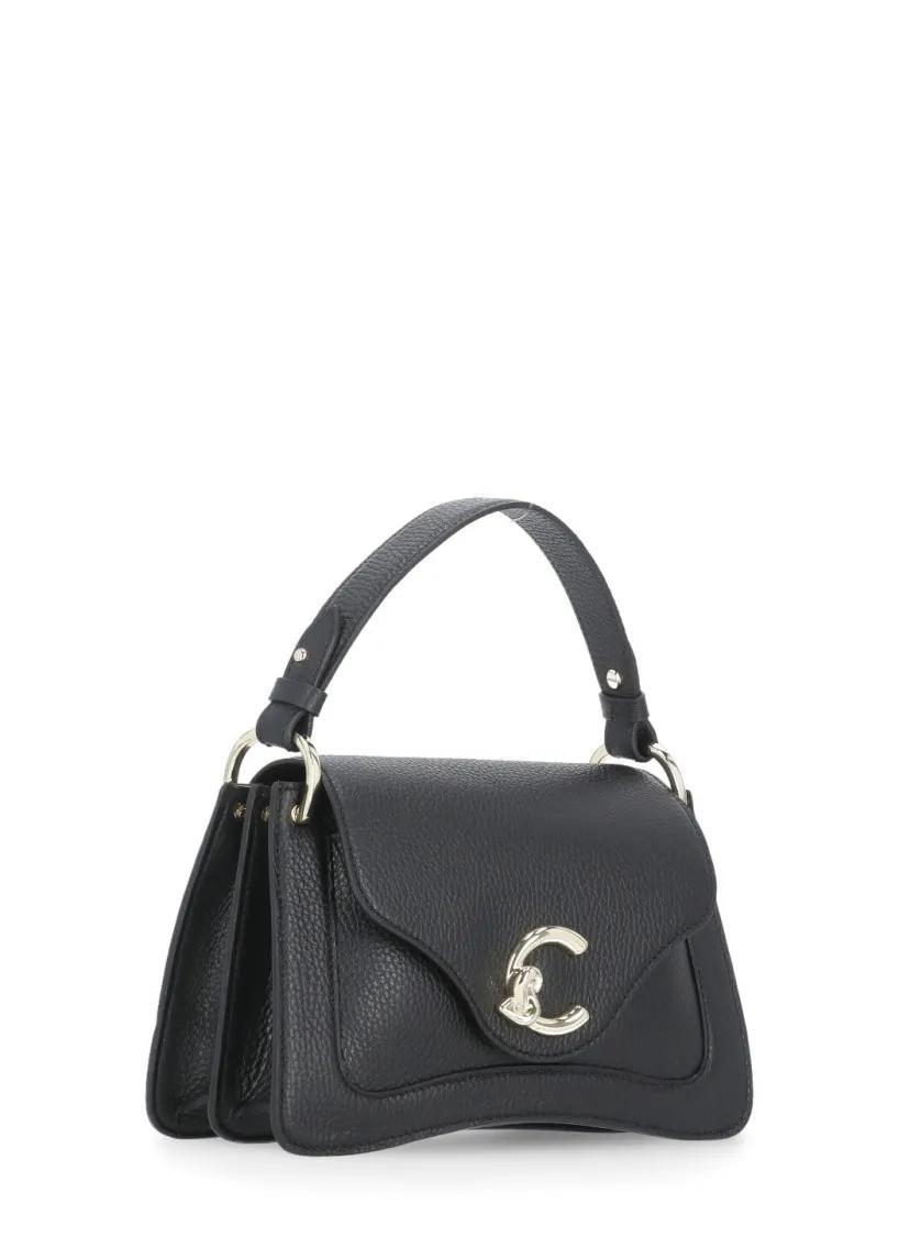 Coccinelle Zwarte Pebbled Leren Handtas Black Dames