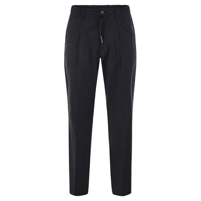 Herno Anzugshose Technical Hyperfine Wool Trousers With Water-Repel Blue