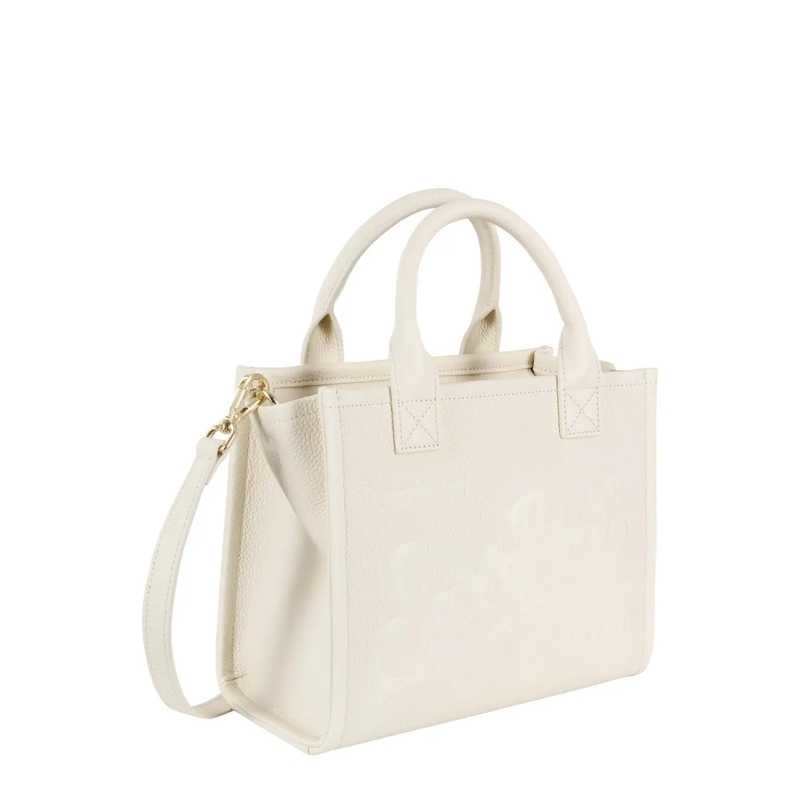 Mc2 Saint Barth Schultertasche Vanity Midi Bag In Textured Leather Neutrals