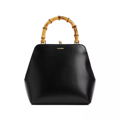 Jil Sander Black Goji Square Sm Bamboo Bag Black Axelremsväska