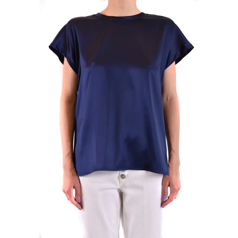 Pinko Blouse Short-Sleeved Silk Blend Top With Relaxed Fit Black