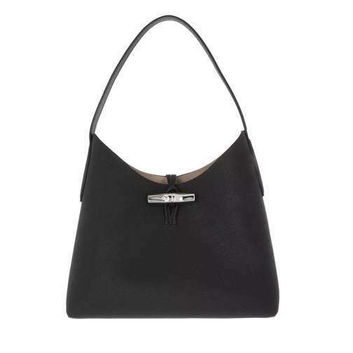 Longchamp Roseau Shopper M Leather Black Hobo Bag