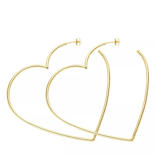 Leaf Creole Heart Silver Gold-Plated Hoop