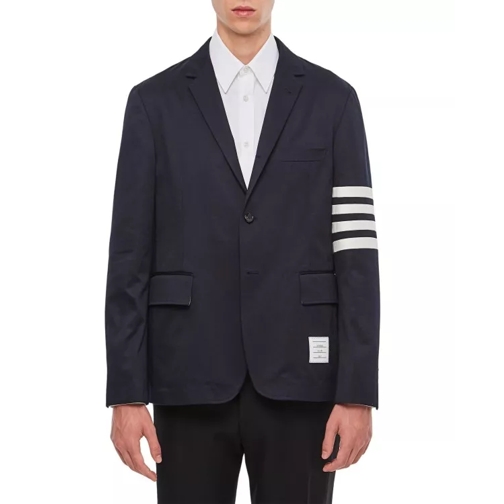 Thom Browne  Unconstructered Classic Sport Jacket W/ 4 Bar In C Blue