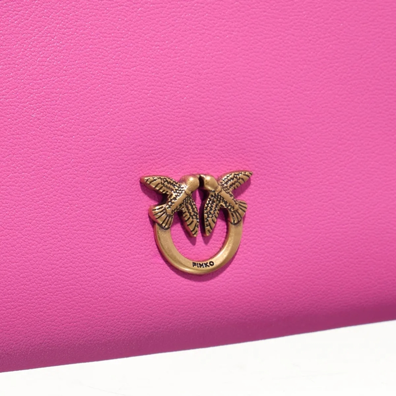 Pinko Crossbody Bag Double Mini Rosa Flogo-Antique Gold(Image 5)