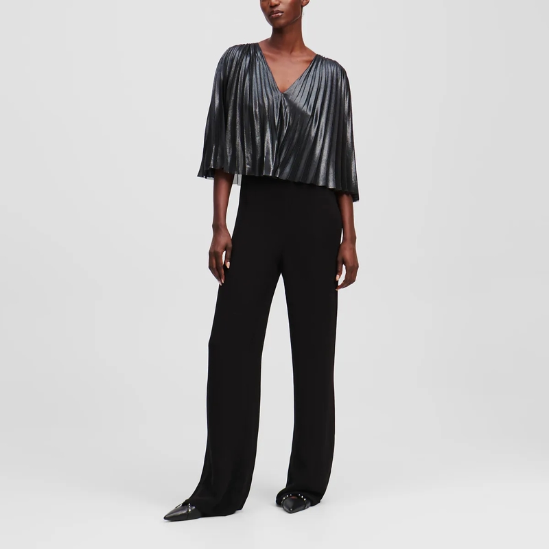 Karl Lagerfeld Jumpsuit JUMPSUIT MIT PLISSIERTEM CAPE schwarz (Image 3)
