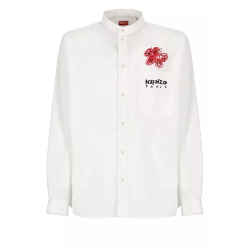 Kenzo Drawn Varsity Shirt White 