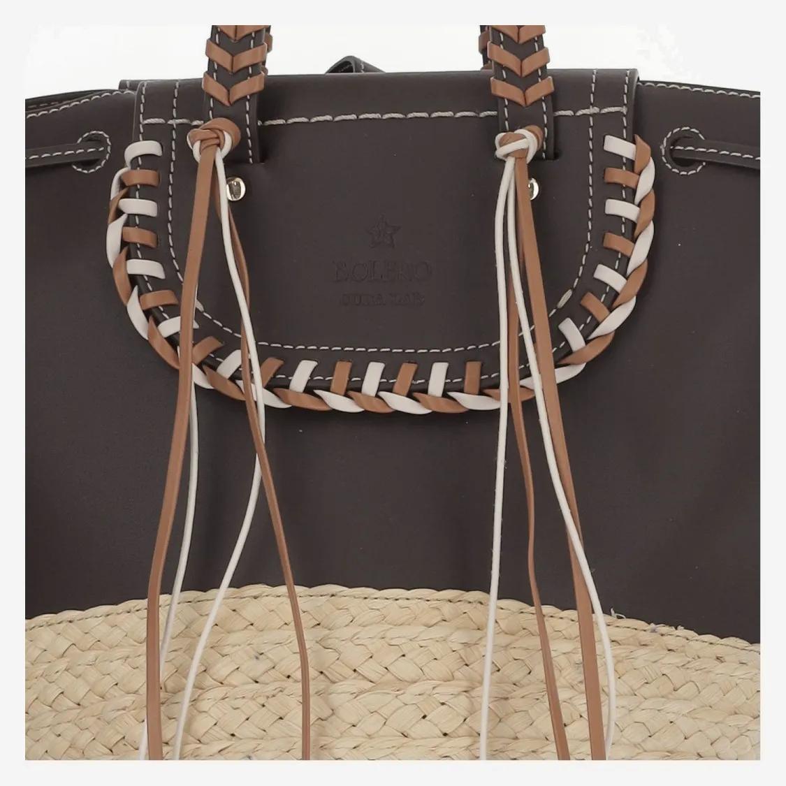 Cuba Lab Shoppers & Totes Bolero Bag Natural Ebony in bruin