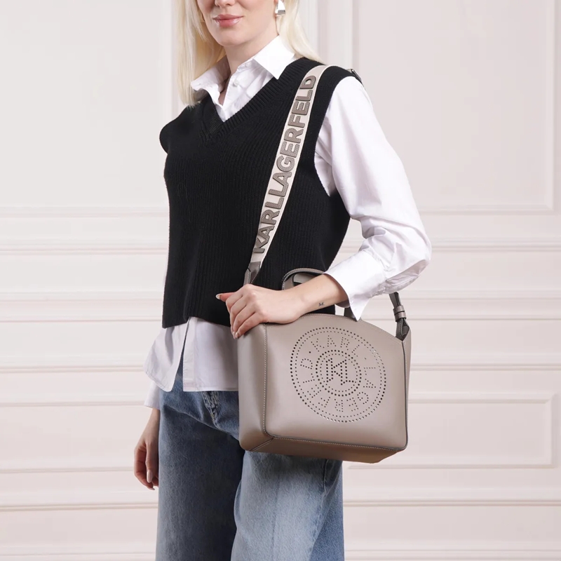 Karl Lagerfeld Tote K/Circle Sm Tote Perforated Ash Grey(Image 2)