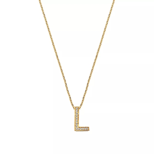 BELORO Necklace Letter L Zirconia Gold-Plated Kurze Halskette