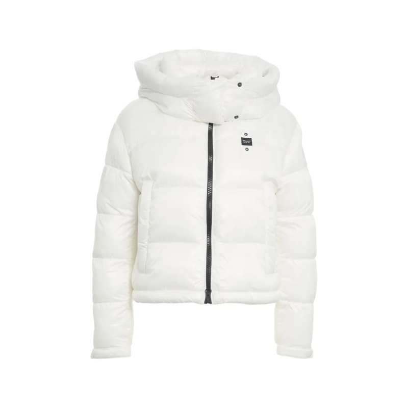 Blauer  Quilted Down Jacket With Integrated Hood And Logo  White