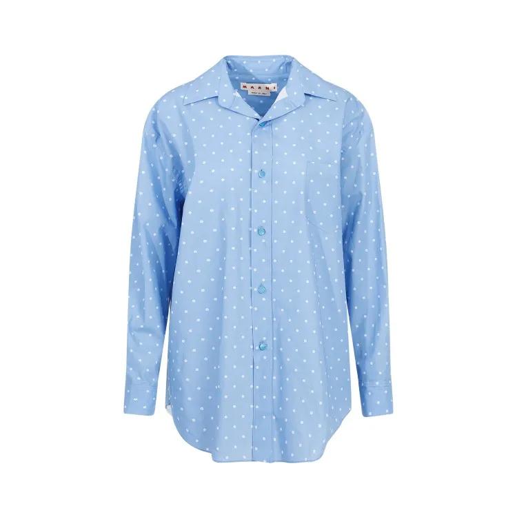 Marni - Iris Blue Cotton Shirt - Größe 40 - blau