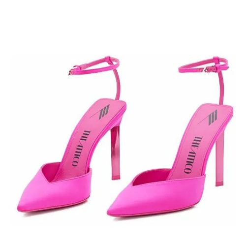 The Attico 105mm Perine Pumps With Ankle Strap Pink Tacchi