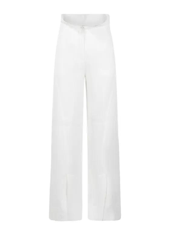 Alberta Ferretti - Crepe Satin Palazzo Trousers - Größe 38 - white