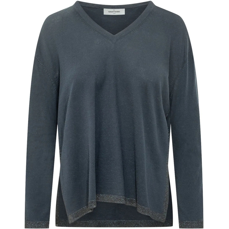 Gran Sasso  Pullover con Scollo a V grau