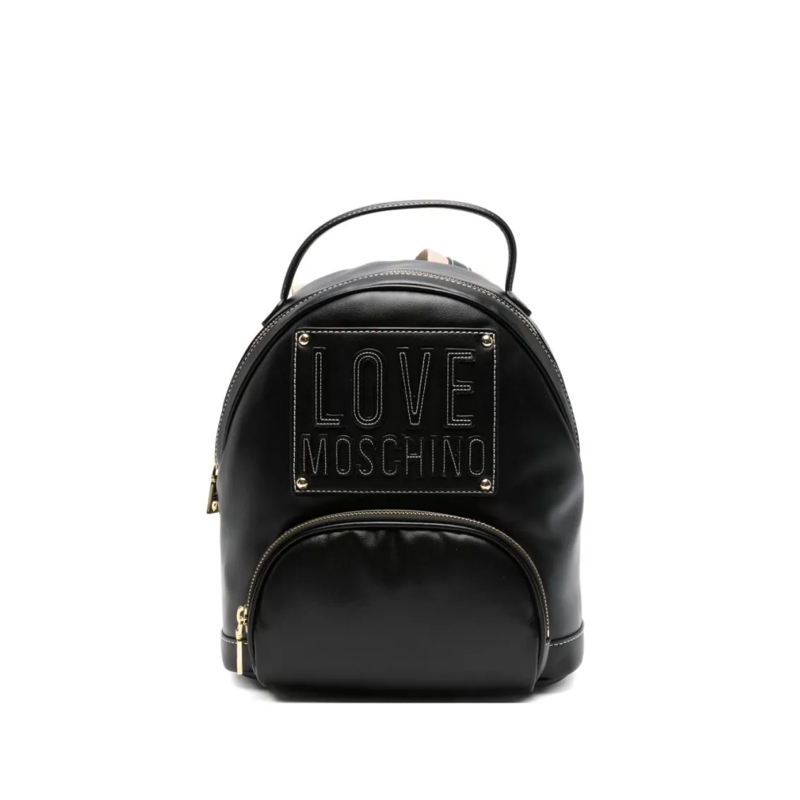 Love Moschino Rugzak Bucket Bag With Stitched Logo And Gold-Tone Accent Black