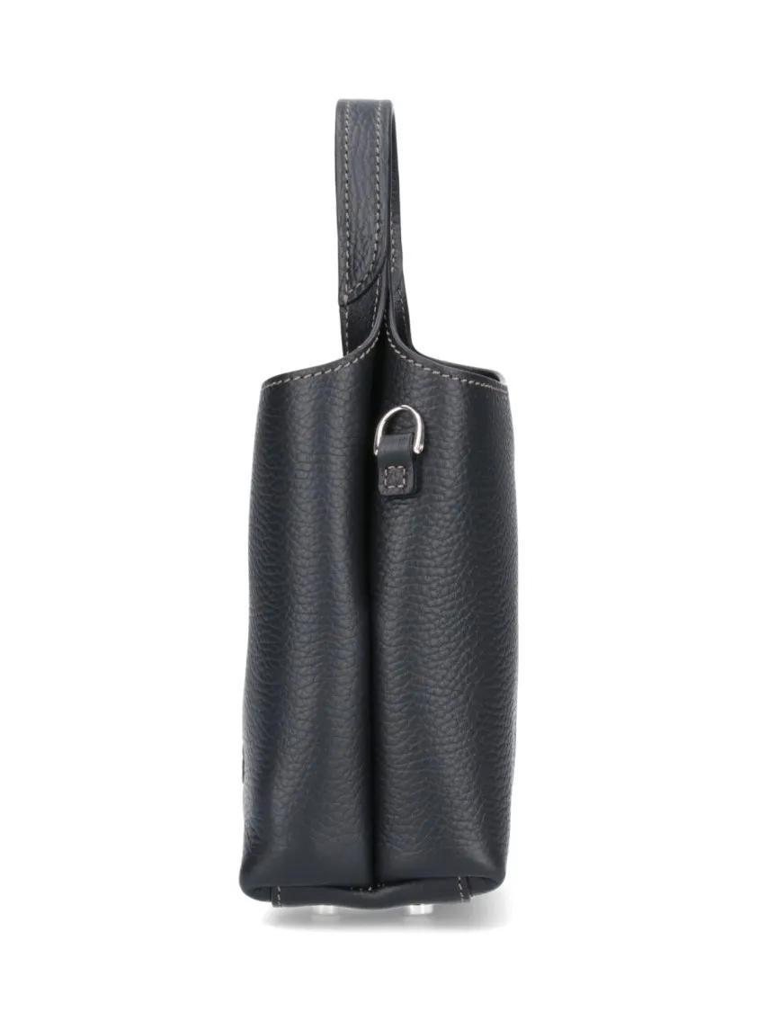 Thumbnail - Tod's Crossbody Bags - Structured Pebbled Texture Bag With Silver-Tone Ha - Gr. unisize - in Schwarz - für Damen