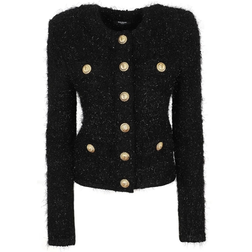 Balmain Übergangsjacke Buttoned Maze Mng Tweed Jacket Black