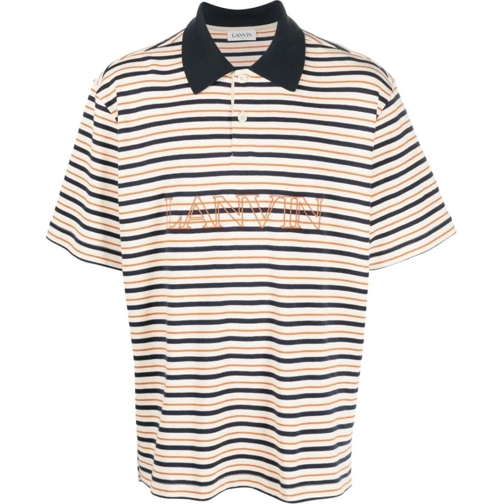 Lanvin  Logo Embroidered Striped Polo Shirt mehrfarbig