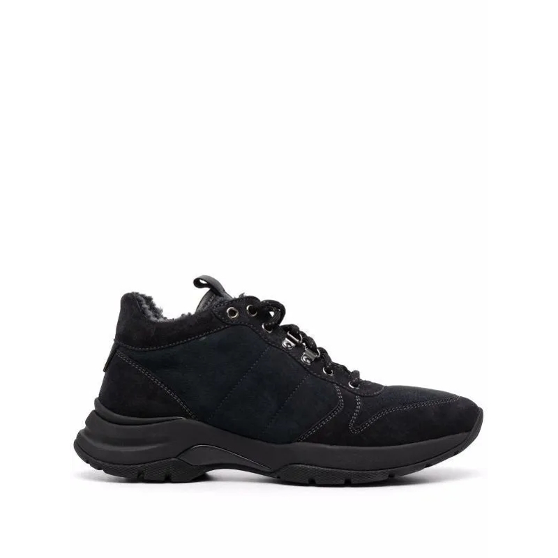 Baldinini Bottes Grey Leather Ankle Boots With Lace-Up Front And Pa Black