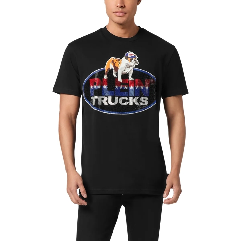 Philipp Plein T-Shirt T-Shirt Round Neck Ss Bulldog Embellished schwarz